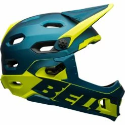 Casque Bell Super DH MIPS Bleu/Jaune Fluo -VTT Soldes 2022 casque bell super dh mips bleu jaune fluo 2