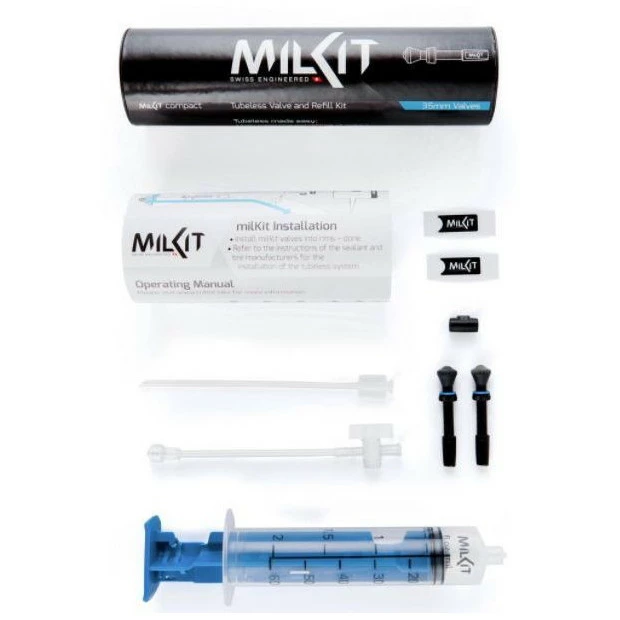 Kit De Valves Tubeless Et Seringue Milkit 35mm 1 Kit De Valves Tubeless Et Seringue Milkit 35mm