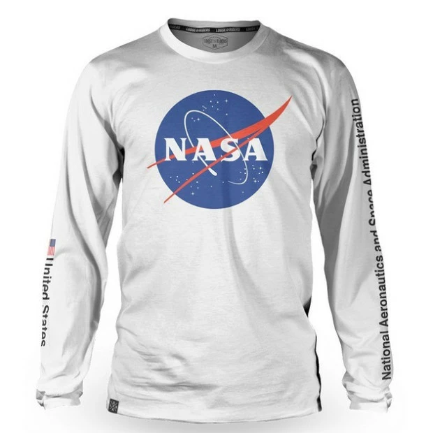 Maillot Manches Longues Loose Riders Nasa Emblem Blanc 1 Maillot Manches Longues Loose Riders Nasa Emblem Blanc